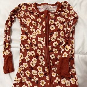 Little Sleepies Mocha Blooms Zippy